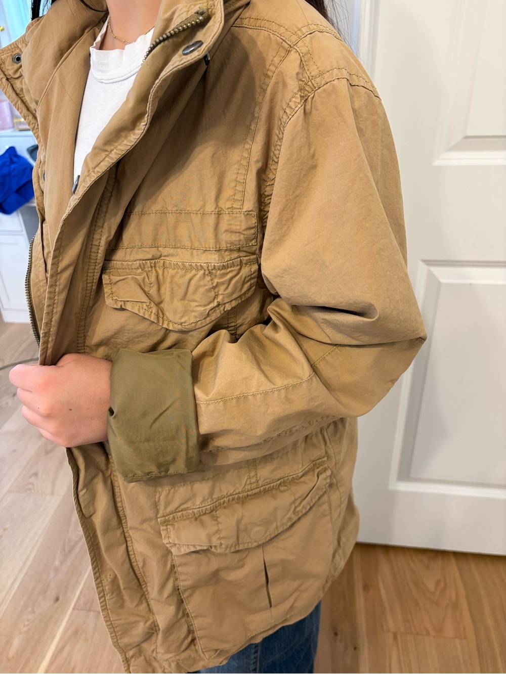 GAP Women’s Tan Field Jacket - Classic Lightweight Utility Coat